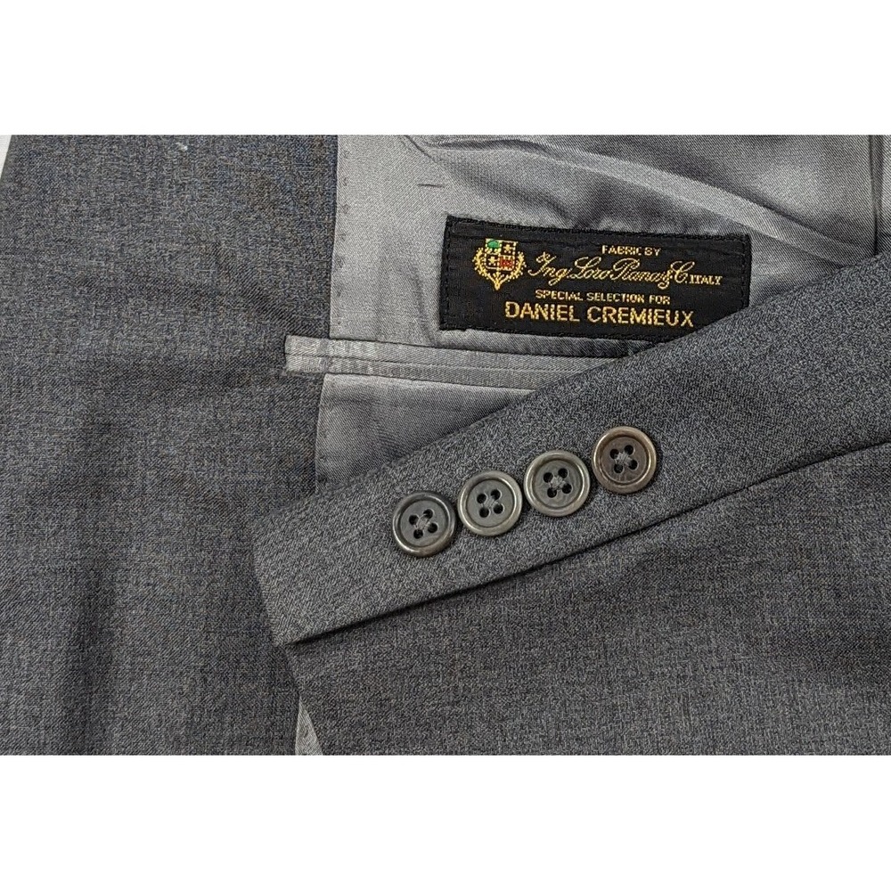 Daniel Cremieux‎ Blazer Sport Coat 3 Button Jacket Loro Piana 44L Charcoal Gray
